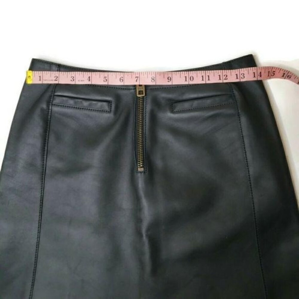 Coach Black Leather Mini Skirt With Back Zip and faux pockets sexy classic - Picture 8 of 11